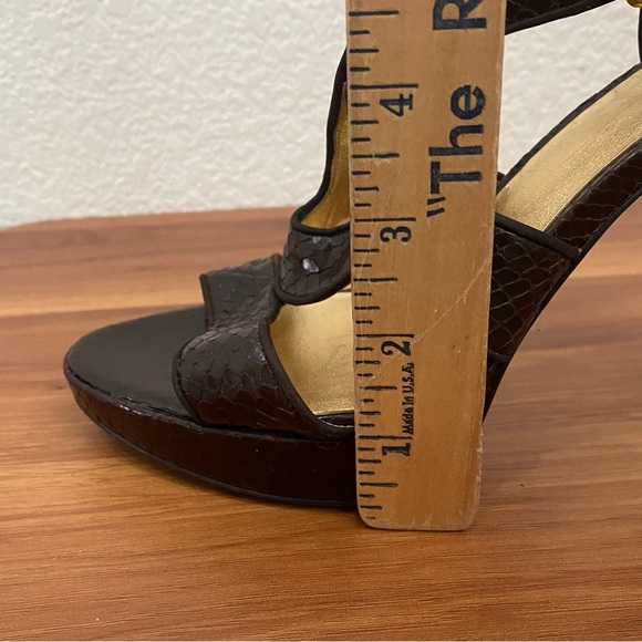 COACH “Ivanah” Python Leather Chestnut Brown High Heels Sandals Size 7.5B - Picture 10 of 16